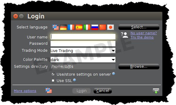 TWS-Installation für Linux Screen